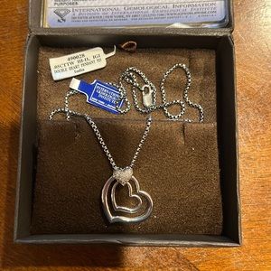 Double heart pendant necklace